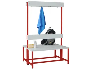 Omkleedbank 1000mm Kunststof Kledinghaken Dubbelzijdig Ral3000 - 2