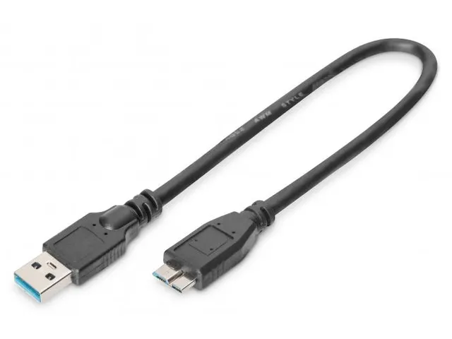 USB 3.0-aansluitkabel USB A - Micro USB B M/M 0,25m Zwart