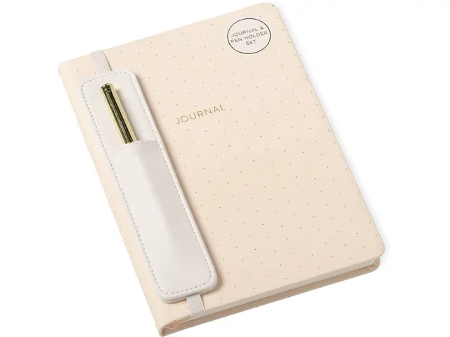 Carnet de notes avec stylo et étui ligné rose 15x20cm
