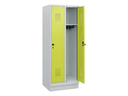 schoollocker,HxBxD 1630x600x500mm,2vak,vak B 300mm,draaigrendel,sokkel