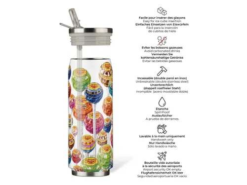 Thermosbeker Les Artistes Paris blik 500ml Chupa Pops met rietje