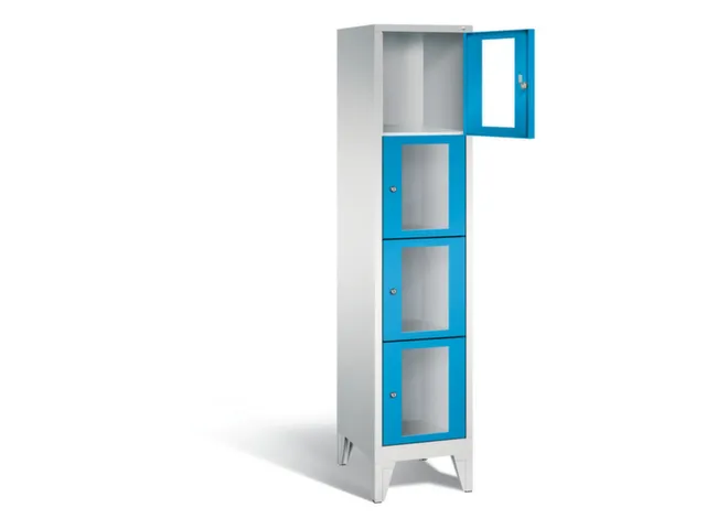 Lockerkast 1850x420x500mm 1x4 vakken Cilinderslot Poten, RAL5012