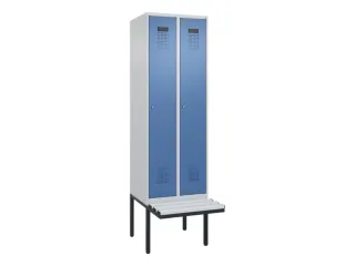 locker met bank,HxBxD 2120x600x815mm,2vak,vak B 300mm,cilinderslot - 2