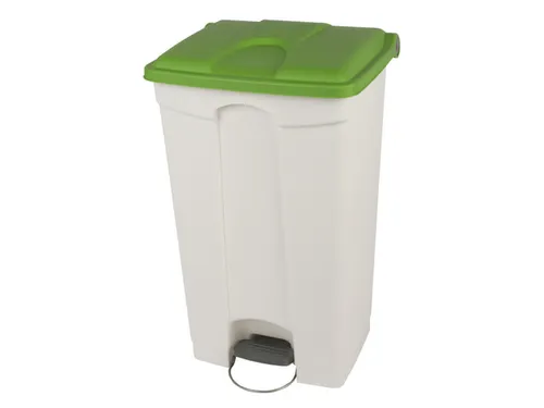 pedaalemmer,1x90l,HxBxD 820x500x412mm,romp PP wit,deksel PP groen