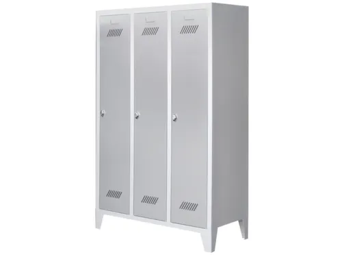 lockerkast v. kinderen,HxBxD 1600x930x500mm,3vak,RAL7035,front RAL7035