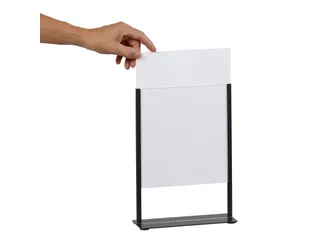 Kaarthouder Europel zwart metaal met acryl bord A4 - 4
