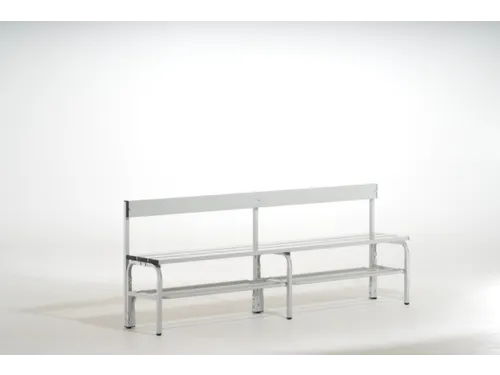 omkleedbank,HxLxD 770x1500x375mm,alu. lijsten,frame RVS RAL7035