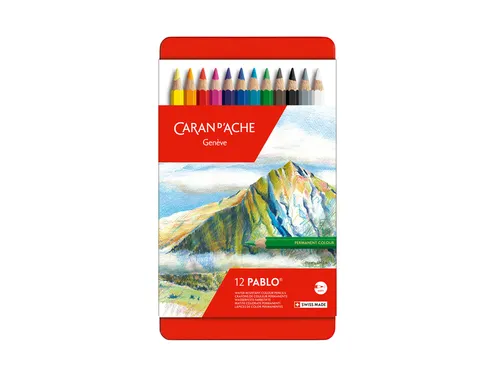 Kleurpotloden Caran d'Ache Pablo assorti blik à 12stuks