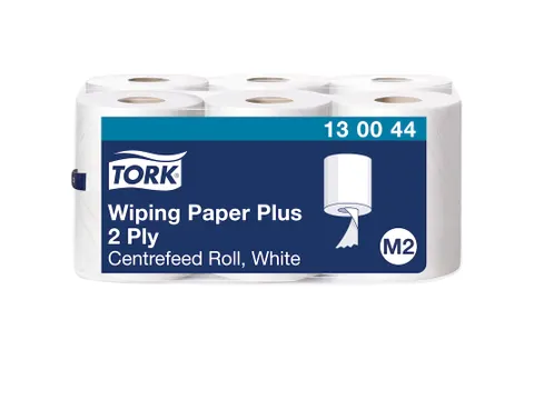 Poetspapier Tork M2 Plus Premium 2-laags 125m wit 130044