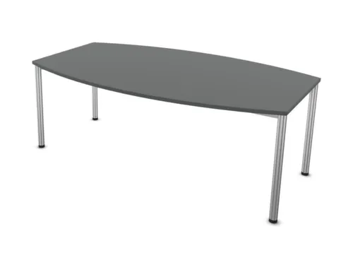 vergadertafel,HxBxD 740x2000x1200mm,vatvormig,MS-donkergrijs