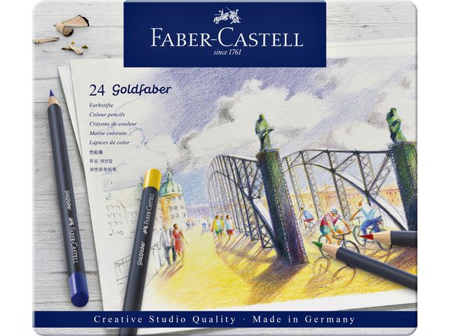 Kleurpotloden Faber-Castell Goldfaber blik à 24 stuks assorti | FaberCastellShop.be