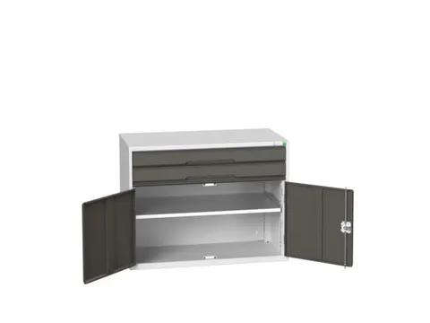 ladekast HxBxD 800x1050x550mm 2laden 2deuren RAL7035 front RAL7016