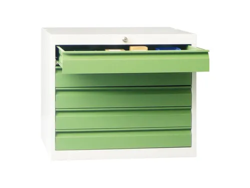ladekast 600x715x600mm 5laden cilinderslot RAL7035 front RAL6011
