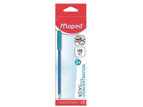 Maped Kidy Learn Grafietpotloden HB met Kauwtopper Blauw Doos met 10 S