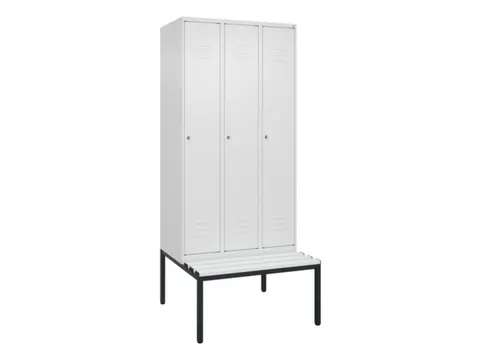 Armoire vestiaire avec banc HxlxP 2120x900x815mm 3compart.