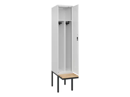 locker met bank,voor scheiding van kleding,HxBxD 2120x400x815mm,1vak