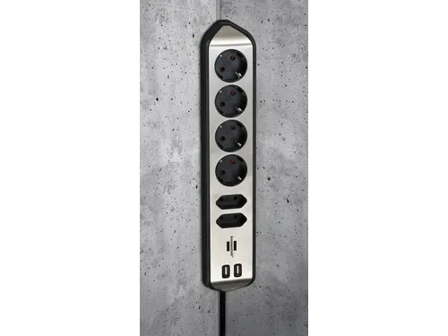 Stekkerdoos Brennenstuhl bureau Estilo 6 voudig inclusief 2 USB 2 m