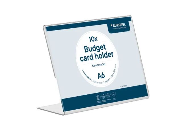 Kaarthouder Europel Budget A6 L-stand liggend 10st