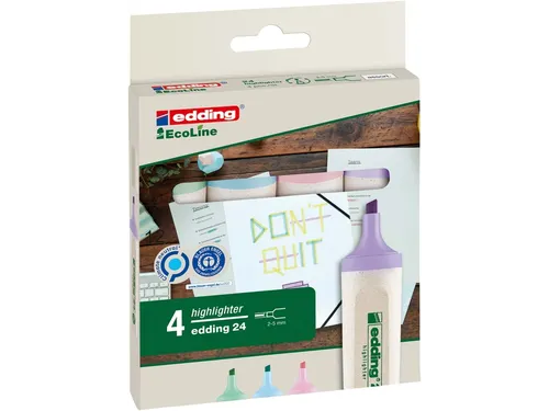 Markeerstift edding 24 EcoLine pastel assorti set à 4 stuks