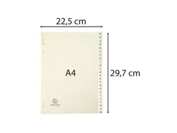 Tabbladen karton 155 g 24 tabs A-Z ivoor