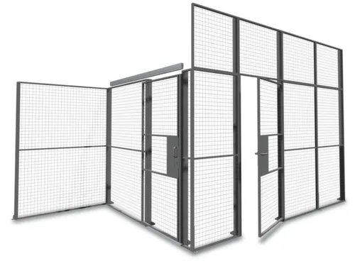 vleugeldeur,v. scheidingswandsysteem,HxB 2200x1200mm,hangslot,staal