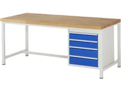 werkbank,HxBxD 840-1040x2000x900mm,beukblad,draagverm. 1250kg,4voeten