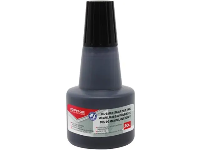 Encre À Tampon, À Base D'huile, Flacon De 30 Ml, Noir