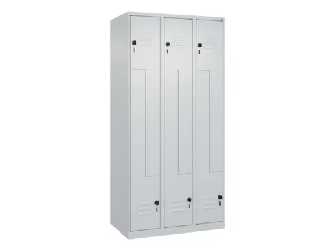 Z-garderobekast,HxBxD 1850x900x500mm,vak B 150/300mm,draaigrendel