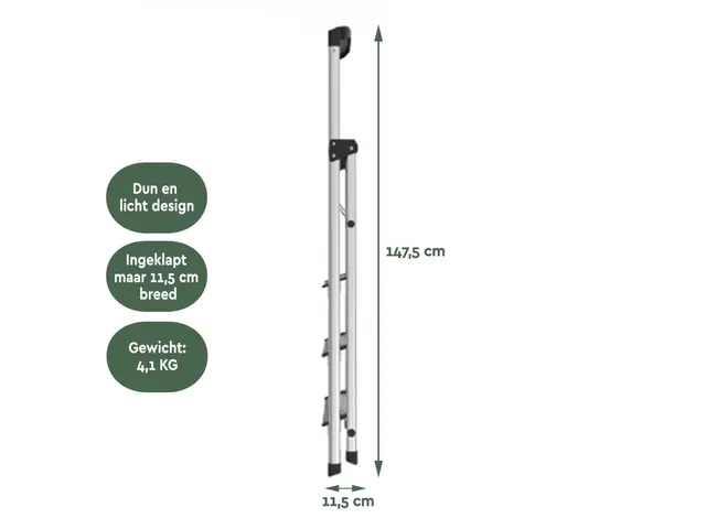 Escabeau aluminium 4 marches SL400 argent