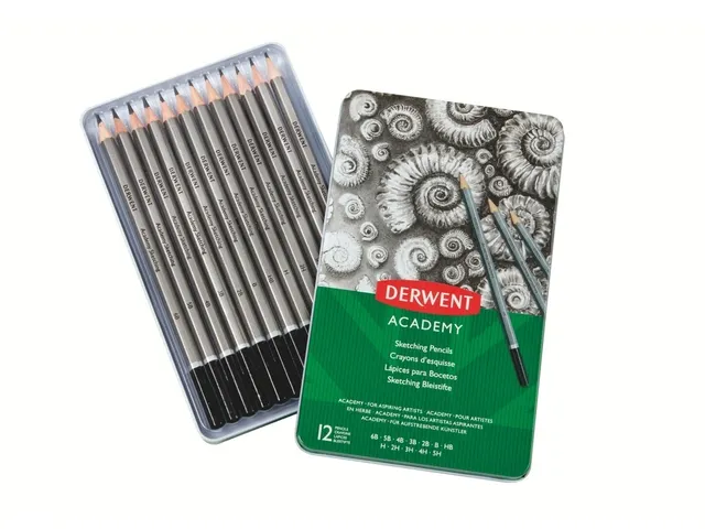 Potlood Derwent Academy 6B5H assorti hardheden blik à 12 stuks