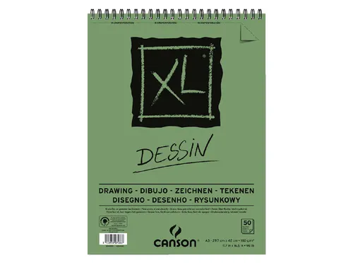 Tekenpapier Canson XL Drawing 50vel 160gr A3 wit