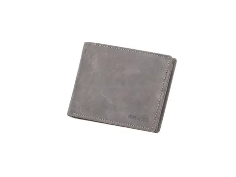 Portefeuille horizontaal RFID Pride and Soul. Grijs leer.