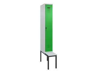 locker met bank,voor scheiding van kleding,HxBxD 2120x300x815mm,1vak - 2