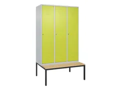 locker met bank,HxBxD 2120x1200x815mm,3vak,vak B 400mm,cil.-slot