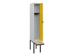 locker met bank,HxBxD 1950x300x815mm,1vak,vak B 300mm,draaigrendel