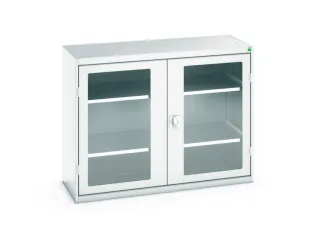 vitrinekast 1000x1300x550mm 2xStalen bodem romp RAL7035 front RAL7035 - 1