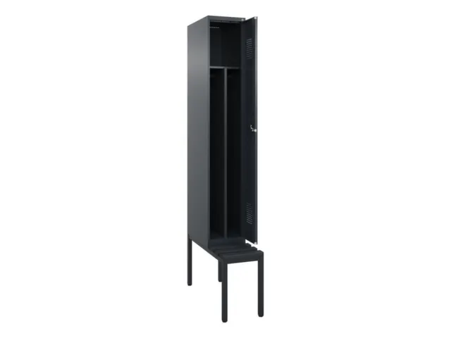 locker met bank,voor scheiding van kleding,HxBxD 2120x300x815mm,1vak