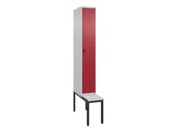 locker met bank,HxBxD 2120x300x815mm,1vak,vak B 300mm,draaigrendel