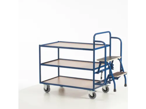Orderverzamelwagen 990x590mm Totale H 1135mm 3 Etages Hout Ral5010