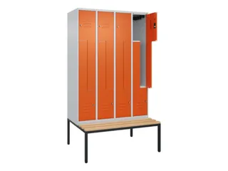 Z-garderobekast,HxBxD 2120x1200x815mm,8vak,vak B 300mm,cil.-slot - 2