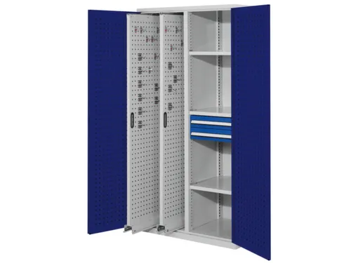 Verticale Uitschuifkast Blauw 1950x1000x600mm 2 Uitschuifb. Legborden