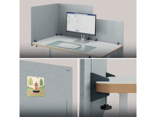 Bureauscherm Leitz in hoogte verstelbaar 70x60cm