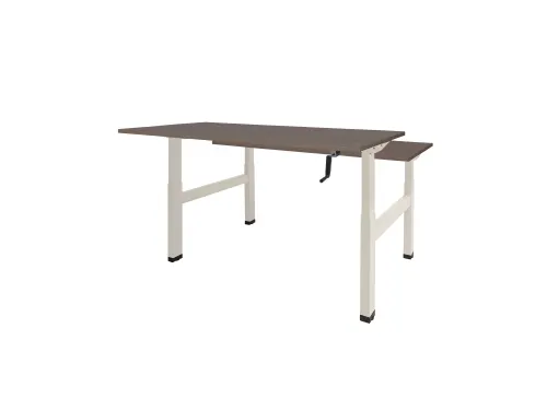 Dextro Slinger Duo zit/sta Bureau 180cm frame Wit blad Logan Eik