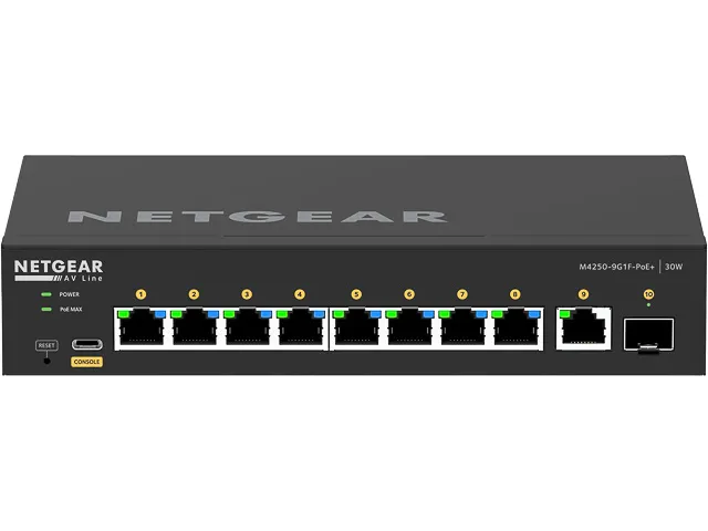 Netgear Av Line M4250 Gigabit Switch Standalone 9Xrj45 1Xsfp 110W Poe+