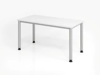 bureau,HxBxD 685-810x1400x670mm,blad wit,4voeten zilverkleurig - 1