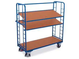 Bijzetwagen 250kg 1320x537mm 3 Etages Incl. Bodemplaat Hout - 1