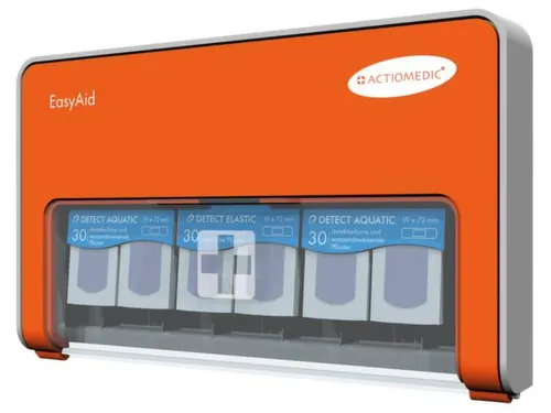 pleisterdispenser,60x waterafstotend,30x elastisch,Detecteerbaar,blauw