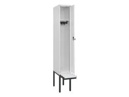 locker met bank,HxBxD 2120x300x815mm,1vak,vak B 300mm,draaigrendel