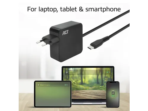 Laptop Oplader ACT USB-C Power Delivery 65W 2mtr