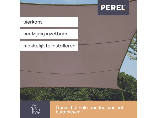 Zonnezeil Vierkant 5x5m Taupe